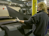Foam rubber, foam plastics die cutting machine operator