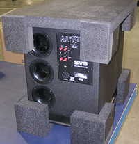 Protective foam end cap audio packaging